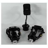 Two LED headlights and cellet phone stand