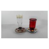 Two hummingbird feeders, 8" and 10.5"