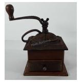 Wood and cast iron coffee grinder