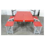 Folding picnic table for 4, plastic and metal