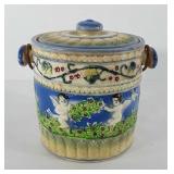Ceramic biscuit barrel, 6"