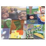 Large group of amateur paintings and photos, all