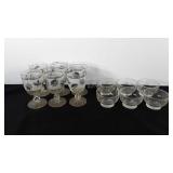 Glassware, includes six Libby silver foliage