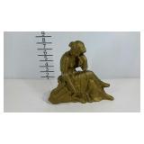 Statue, 9" tall, plays music, cracked as shown