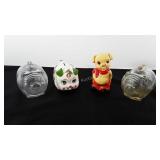 Pig coin banks, some have a couple cents in them,