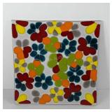 Crate and Barrel floral tile trivet, 12" x 12"