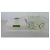 Two storage bins, one is 5.5" x 10.5" x 14"