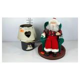 Crazy Mountain candle lamp and Avon Santa Ckaus,