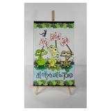 Decor stretched canvas,  Frog Parking, 12x19