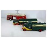 Three Hess trucks, no packaging, older gas truck,