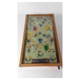 Toy, battery operated tabletop pinball game,