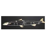 Metal Works folding fish wall decor with hooks for