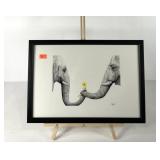 Print titled "Up Close You are More Wrinkly Than