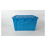 Tote with interlocking lid, 21" × 15" × 12.5"