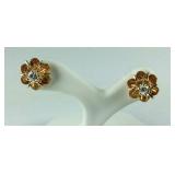 14k gold and diamond stud earrings buttercup sets