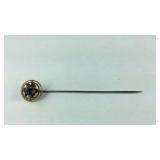 10k gold stack pin with blue stone