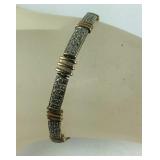 Sterling silver two tone tennis bracelet 8in