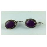Sterling silver earrings Mexico red stones