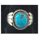 Sterling silver and turquoise ring size 7.5