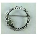 Sterling silver circle pin