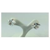 10k rose gold simulated diamond solitaire stud