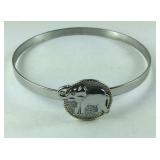 Stainless steel elephant bracelet 8in