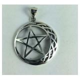 Sterling silver pendant Celtic moon and star
