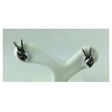 Sterling silver stud earrings peace sign