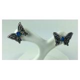 Sterling silver stud earrings butterfly