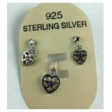 Sterling silver pendant and earrings set