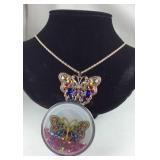 White Austrian crystal and multi color glass