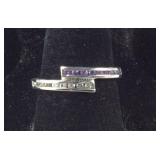 Size 6.5 Sterling amethyst and lab white sapphire