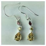 Sterling Brazilian citrine simulated red and