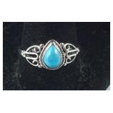 Size 10 Sterling 1.1ct Santa Fe style kingman