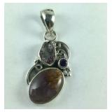 Artisan crafted Sterling cacoxenite and multi