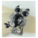 Gray glass. White, and gray Austrian crystal owl