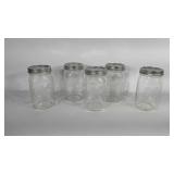 Group of five 32 oz wide nouth Ball mason jars
