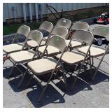 Nine Metal Folding Chairs