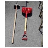 Two Tools, nice poly Grain Scoop, dirt shovel