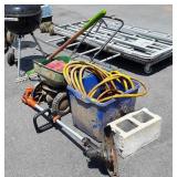 Misc. Lot, water hose, String trimmer, Broadcast