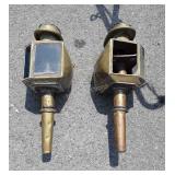 Pair of Brass Carriage type Lantern Lights,