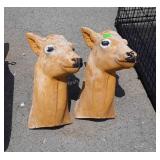 Pair of Taxidermy Deer Heads, Styrofoam made.