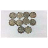 10 Roosevelt dimes silver mixed dates