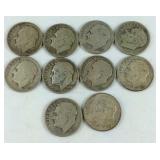 10 Roosevelt dimes silver mixed dates