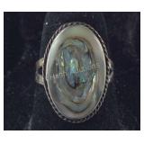 Size 6.5 Sterling silver abalone ring
