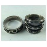 Two Sterling rings 15g size 9 and 12