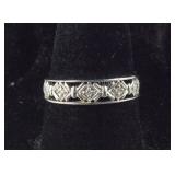 Sterling Silver Genuine Diamond 5-Stone Band, 1.5