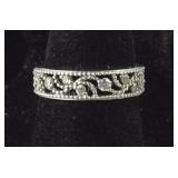 Sterling Silver Cubic Zirconia Eternity Band, 2