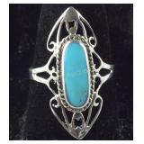 Sterling Silver Turquoise Ring, 2.9 grams , size