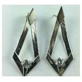 Sterling silver CZ Snake Link Earrings,